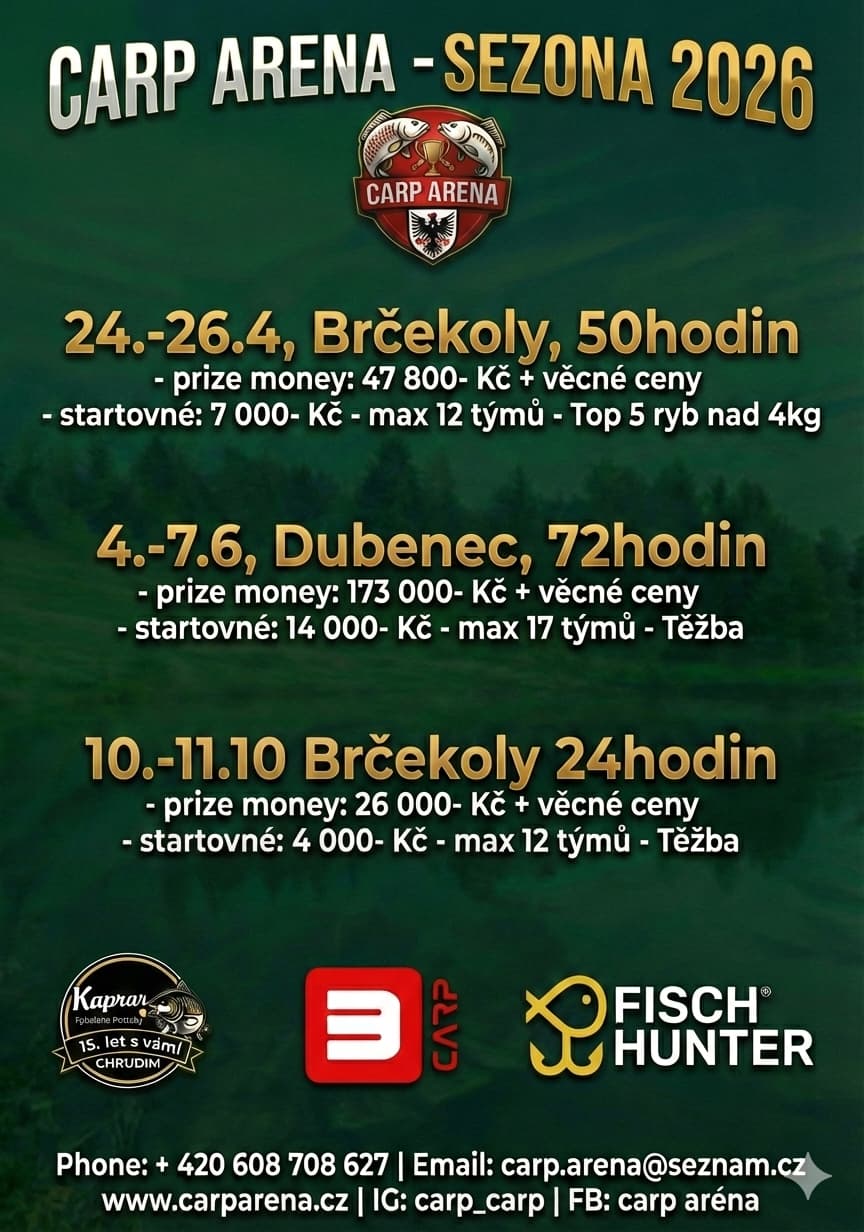 Carp Arena – Sezóna 2026 – Přehled závodů